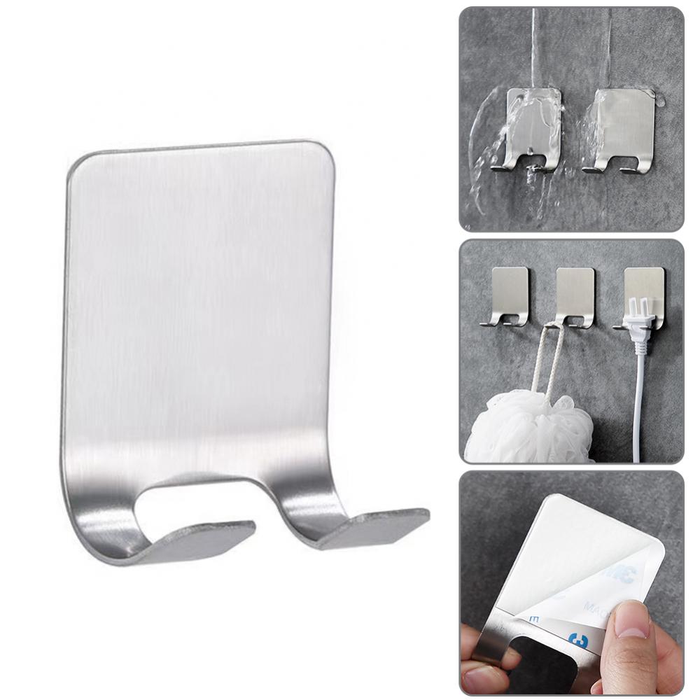 10/30/50PCS Storage Hook Wall Bathroom Hair Dryer Shaving Razor Stand Organizer Hanger Hooks Stainless Steel Punch Free