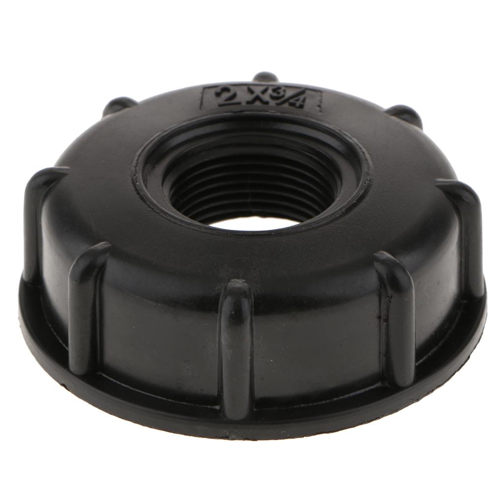 1000 Water Tote Tank Adapter Hose Cap 60mm Coarse Thread Outlet, 1/2inch+3/4inch=2PCS