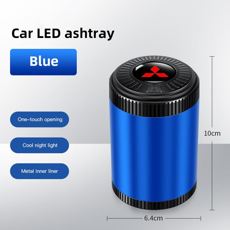 Car Interior Ashtray LED Light Portable Smoke Ashes Holder For Mitsubishi Lancer Ralliart ASX Mirage Pajero Xpander Attrage L200