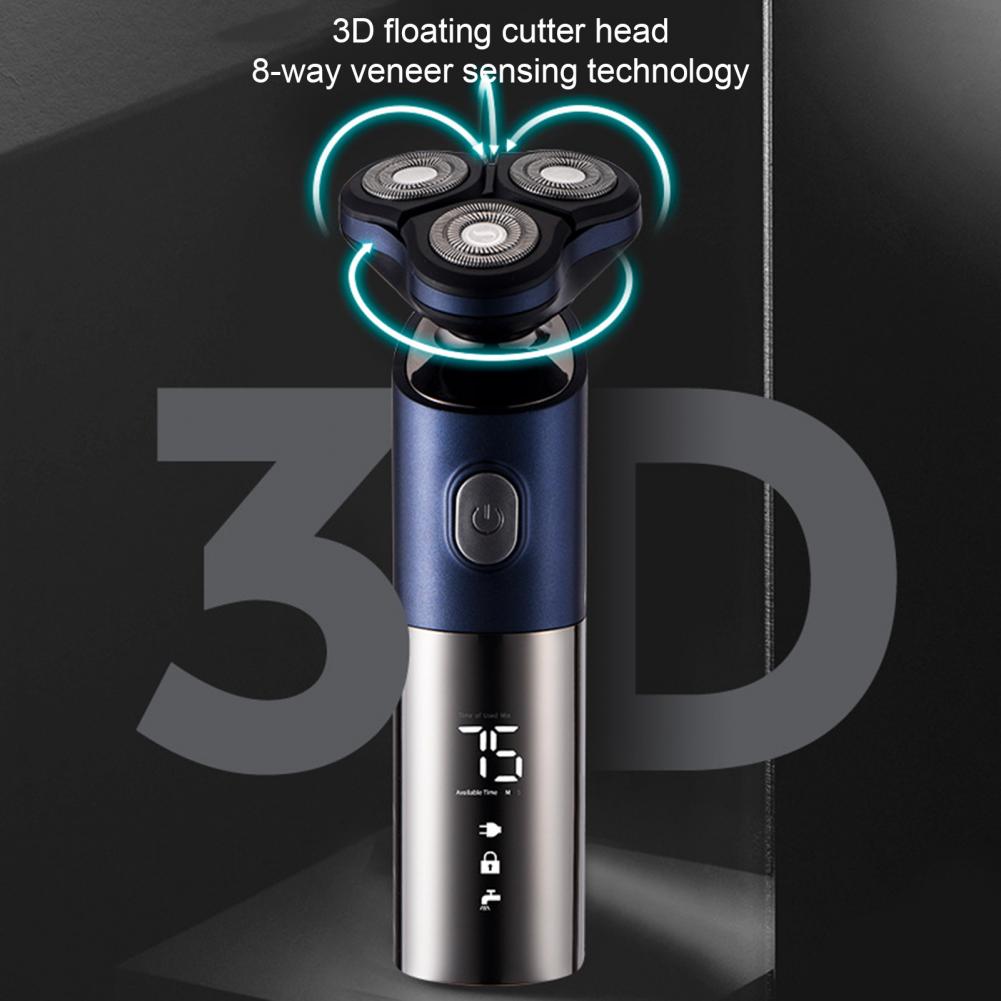 4 In 1 Rasoio Elettrico Resistente All'acqua 3 Lame Rasoio Maschile Multiuso IPX7 LCD Clipper Bagnato Asciutto Taglio per Orecchie Naso peli