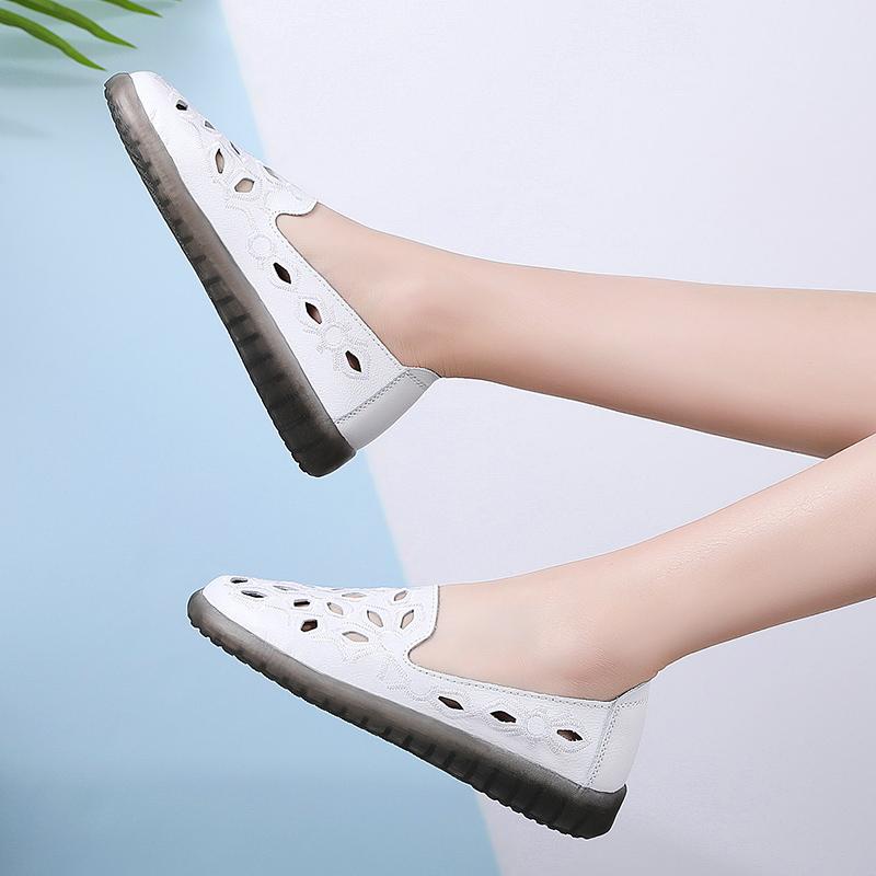 Summer Women Moccasins Leather Shoes Driving Comfort Flats Casual Nurse Penny Loafers Walking Minimalist Maternity Shoes for Girl