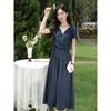 Women's V-Neck Short-Sleeve A-Line Dress