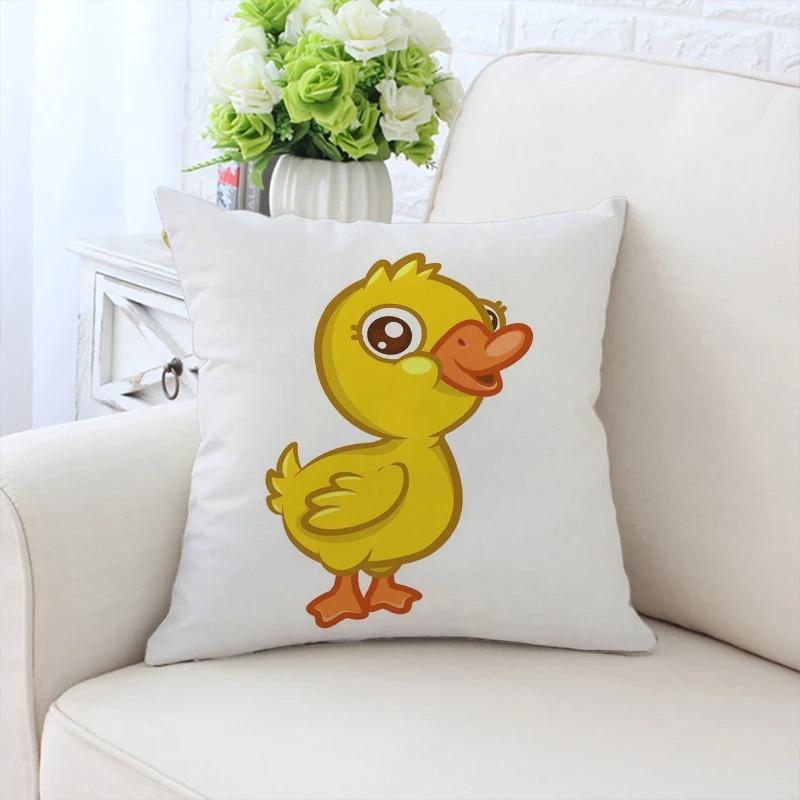 Little Yellow Duck Pattern Pillowcase Car Ornaments Office Living Room Sofa Home Pillowcase