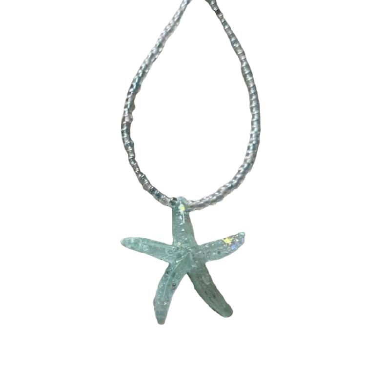 Unique Starfish Pendant Necklace Adorable Animal Jewelry Modern Streetwear Necklace Suitable for Boys and Girl Present