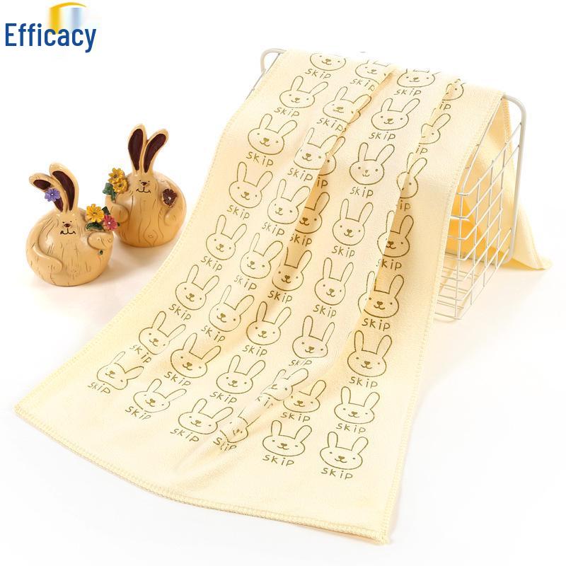 Serviette Cheveux Microfibre Dessin Animé Lapin - Douce, Douce pour la peau, Absorbante, Serviette pour enfant