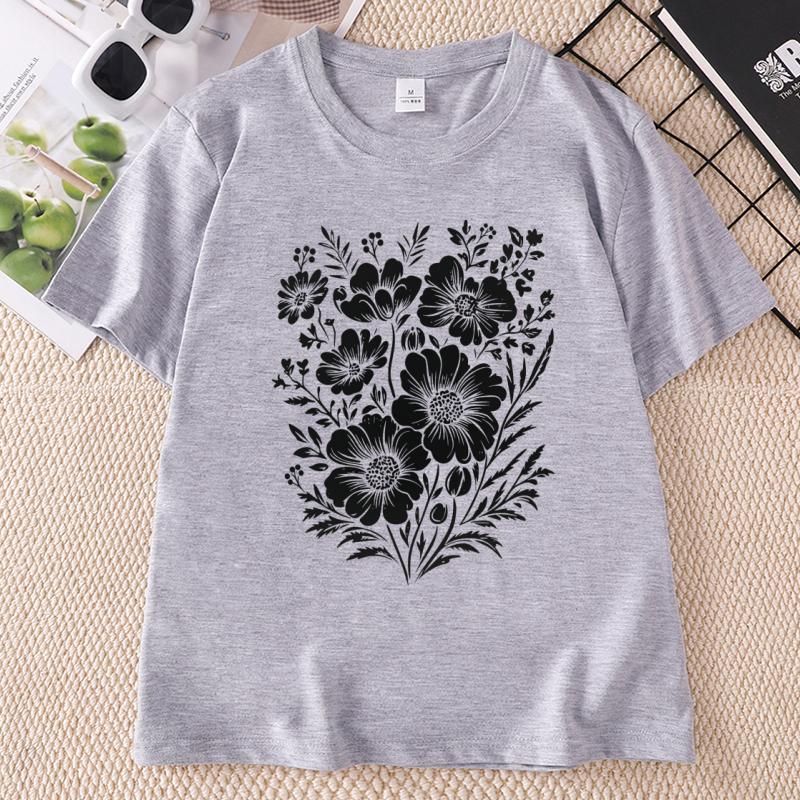 Vintage Pressed Flowers Tshirt Unisex Floral Tshirt Wildflowers T Shirts Boho Gardener Tshirt Unisex Ladies Clothing