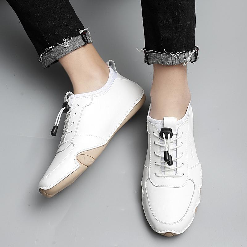 Fashion Autumn Sneakers for Men Fashionable Leather Shoes with A Casual Flat Soft Bottom Original Men's Sneakers Comfortable Loafer Men