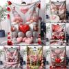 Cute Gnome Couple Blanket with Heart Pattern Warm Flannel Throw for Home Christmas Valentines Day Lightweight Cozy Cover Gift