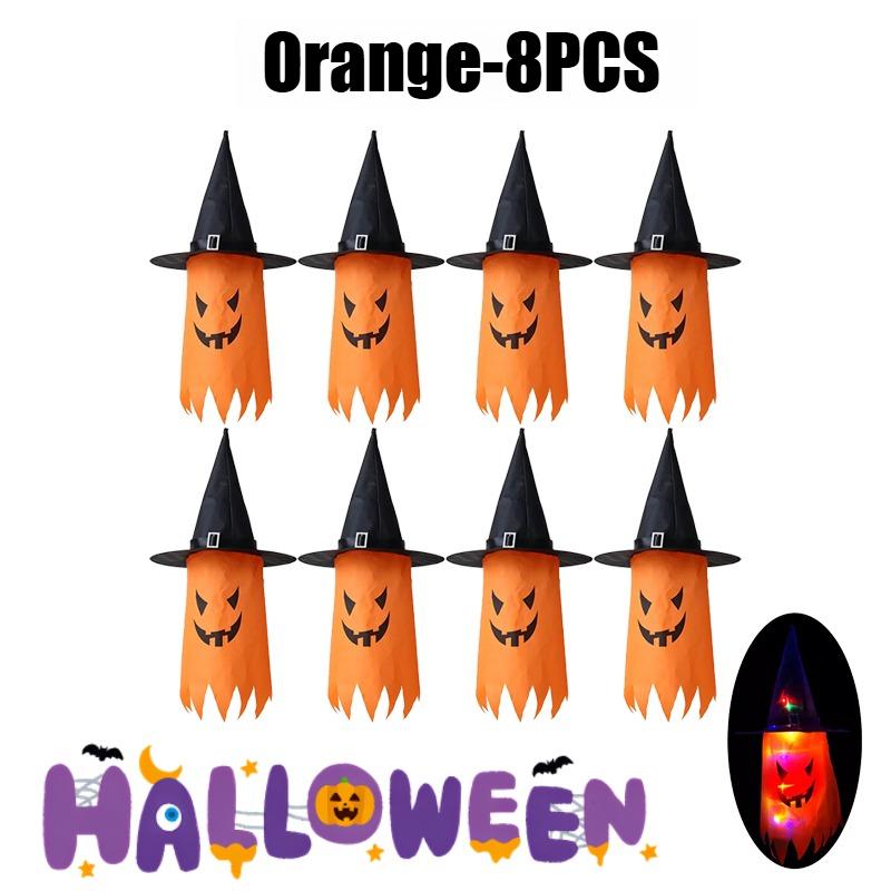 Glowing Outdoor Witch Hat LED Luminous Tree Hanging Ornament Kids Party Decor Halloween Wizard Hat Magic Prop Solution
