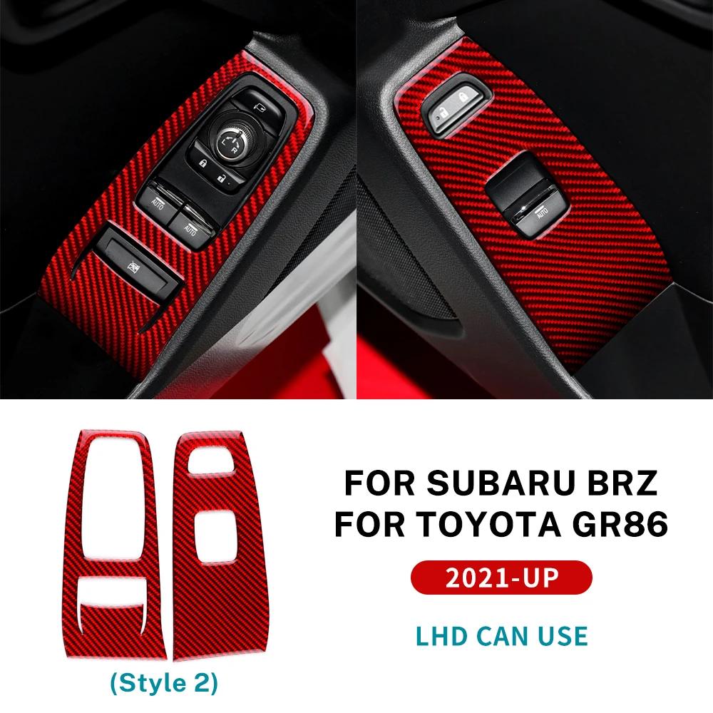 Real Soft Carbon Fiber Sticker For Subaru BRZ Toyota GR86 2025 2025 2025 2025LHD RHD Door Window Switch Button Panel Accessories