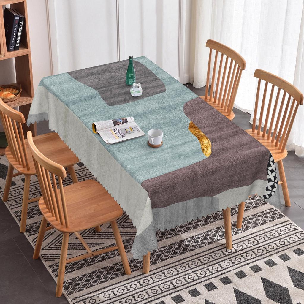 Nordic Style Simple Table Cloth Geometric Pattern Dining Room Waterproof Oilproof Rectangular Tablecloth Party Wedding Decor