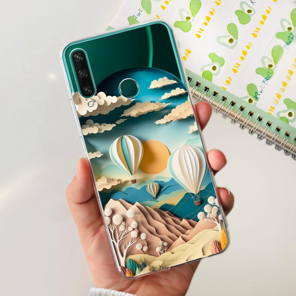 

For Huawei Y6p Y5p Y7p 2020 Case Transparent Back Cover Cartoon Cool Style Animals Girly Flower Pattern Soft TPU Silicone Bumper Huawei Y5P 2020