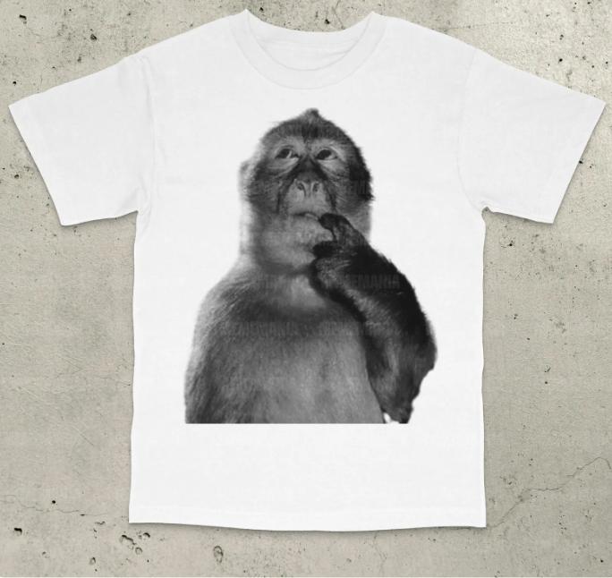 Funny Monkey Shirt Silly Meme Tshirt Dank Memes Tee 90s Vintage Casual Style Women Unisex Fashionable Tee M