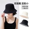 Plaid Wide-brimmed Bucket Hat Women's Summer Big Brim Showing Face Small Sun Hat Sun Protection Hat Basin Hat