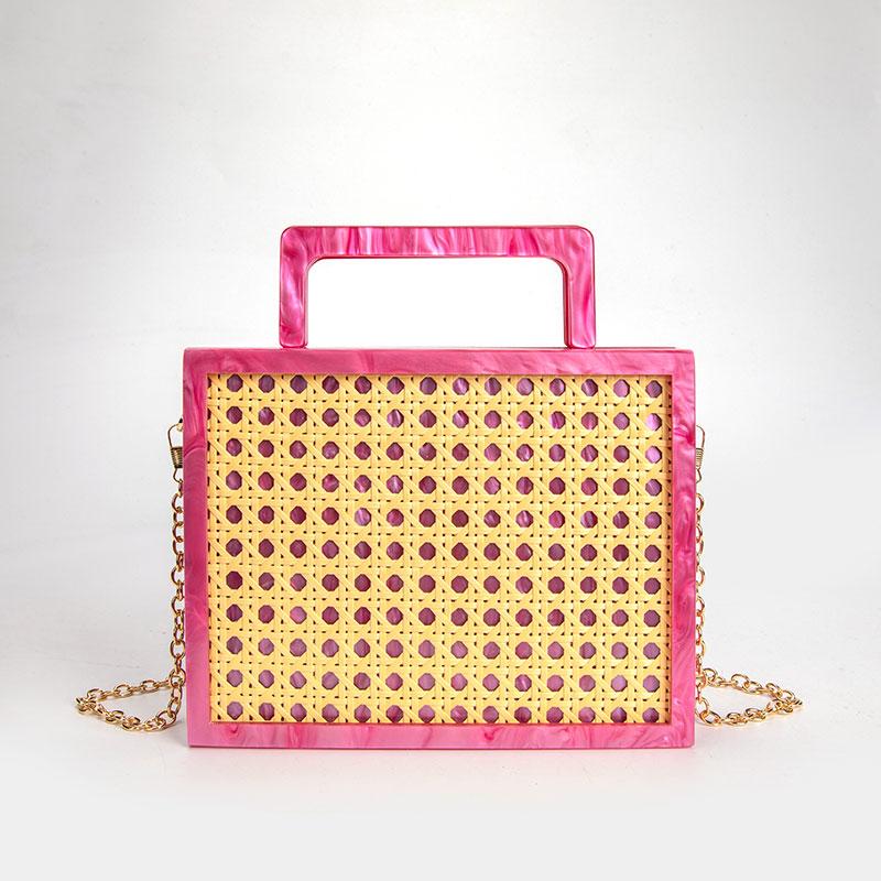 

Handbag Shoulder Bags Clutch Clossbody Bag Acrylic Woven New Luxury Woman Designer Genuine Original Brand Bags Rectangular 20x5x16cm