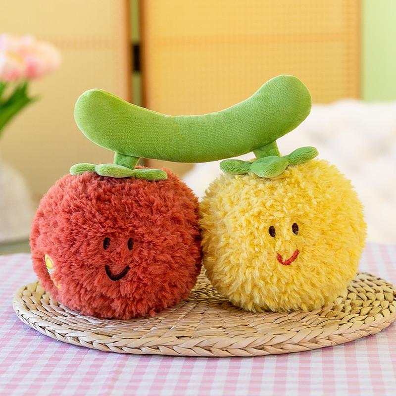 Soft Fruit Realistic Veggie Plushies Coral Fleece Stuffed Playroom Decor Gift