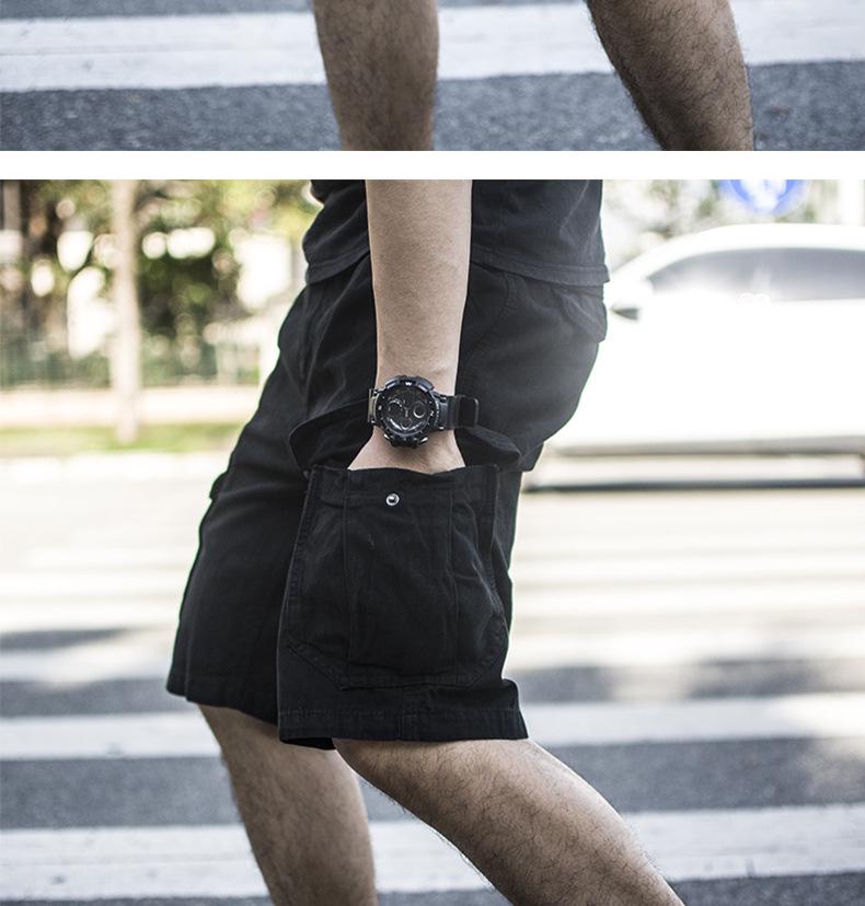 2025 Summer Men's Multi-Pocket Cargo Shorts - Trendy Japanese Style, Versatile Mid-Length Casual Outerwear
