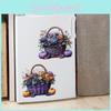 Pumpkin Flowers Halloween Fruit Basket Glass Showcase Home Decor Stickers Wall