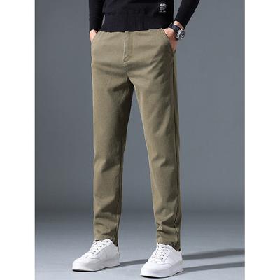 2024 Spring/Autumn New Casual Pants For Men, Straight Leg Slim Fit Elastic Work Pants, Autumn/Winter Men'S Pants