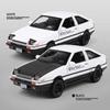 1/32 INITIAL D AE86 Alloy Car Model Diecast Toy Vehicles 4 Doors Opened Car Model Miniature Model With Light Toys For Children