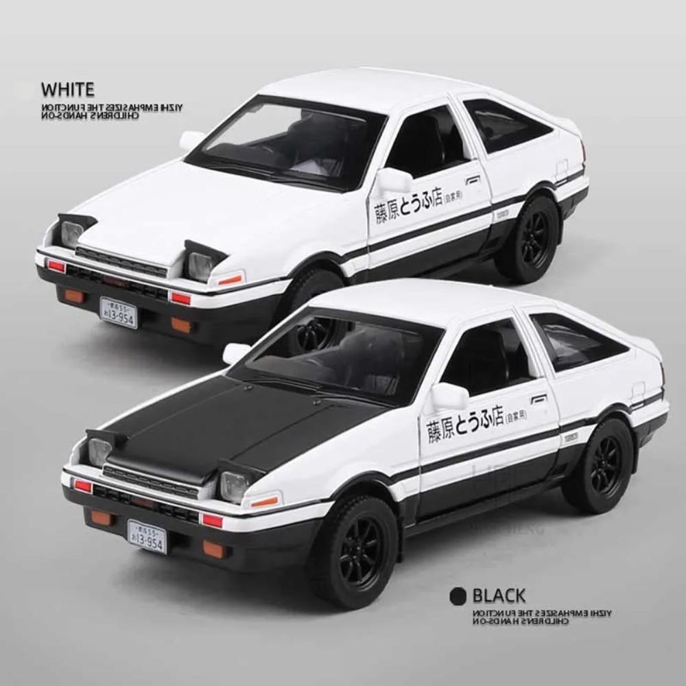 1/32 INITIAL D AE86 Alloy Car Model Diecast Toy Vehicles 4 Doors Opened Car Model Miniature Model With Light Toys For Children