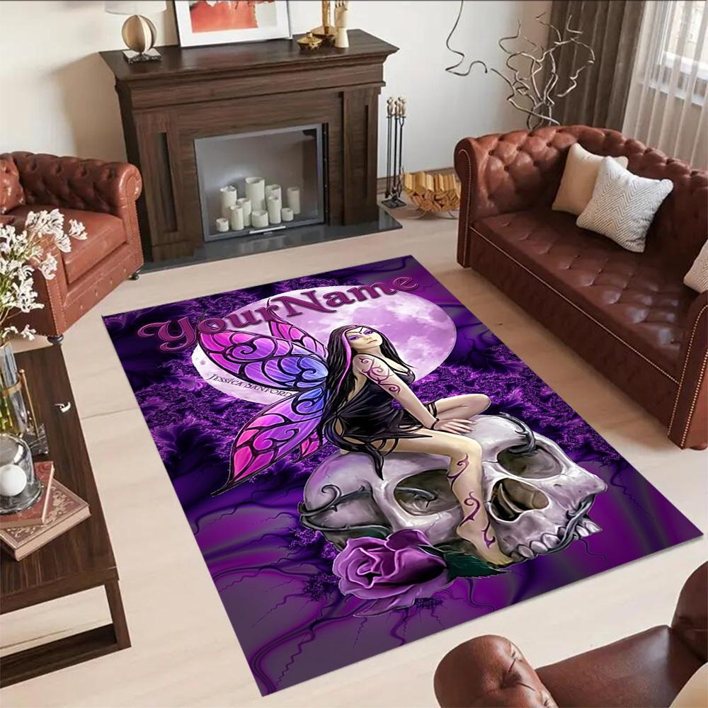 Gothic Illustrations Customizable Name Carpet Design for Dormitory Playrooms Outdoor Entryway Anti-slip Rug Decorate Offices