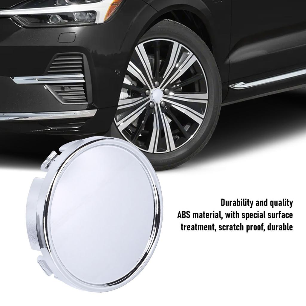 4 Stück Felgennabendeckel 64 mm Außendurchmesser Kratzfest ABS Ersatz für Volvo XC60 2008-2026 Silber