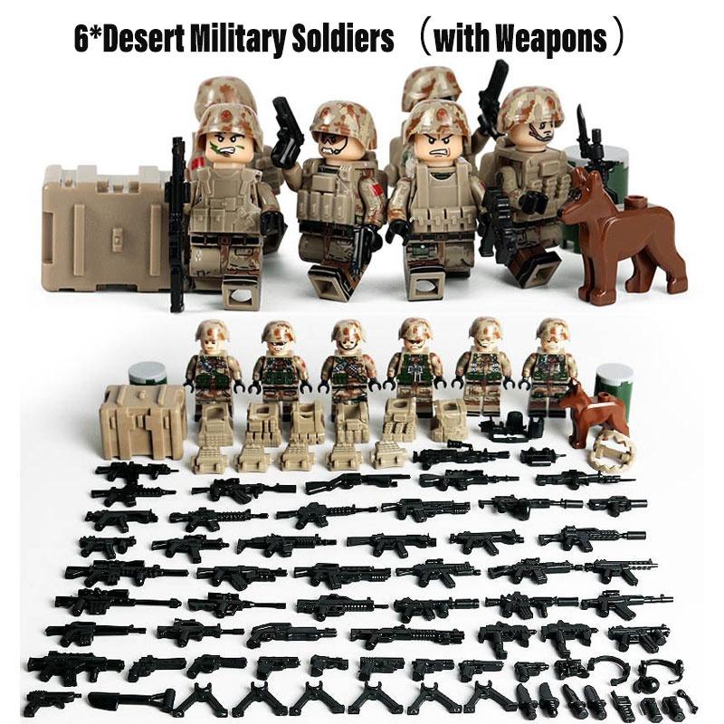 Land Tiger Desert Patrol Military Action Figure Building Blocks Plastic Toy For Kids