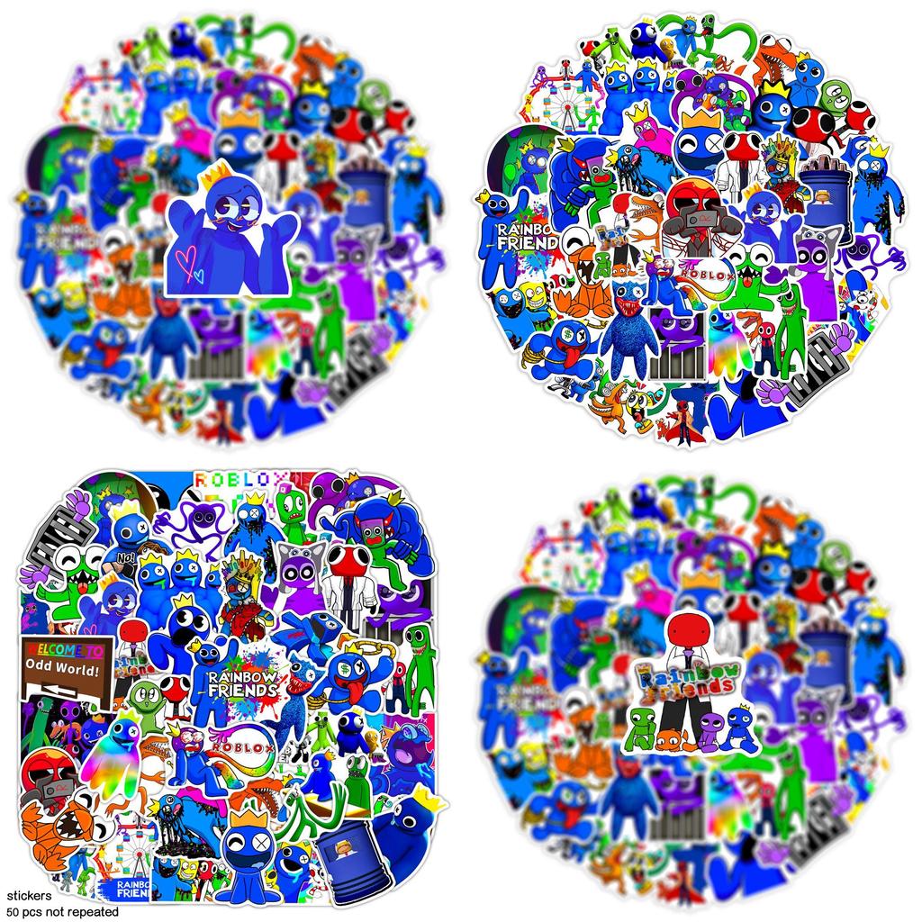 Colorful Roblox Rainbow Friends Stickers Waterproof Reusable For Luggage More!
