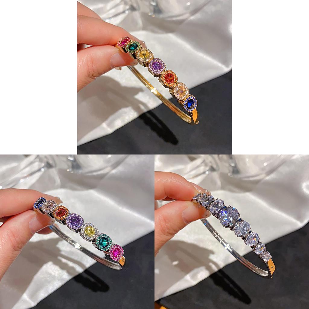 Modern Zircon Oval Bracelet With Cubic Zirconia For Elegant Office Wear