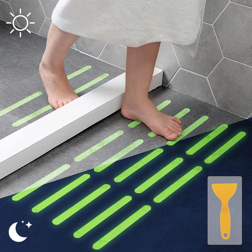 Anti-slip Strips, Safety Shower Treads Stickers - 24 Pcs, Bathtub Non Slip Stickers, Anti Skid Tape for Shower,Tub,Steps, Floor-Strength Adhesive