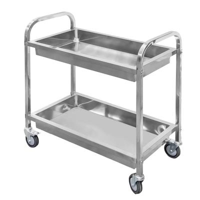 Nerezový 2patrový hluboký servírovací vozík Mega-M Š-85 cm H-45 cm V-90 cm N