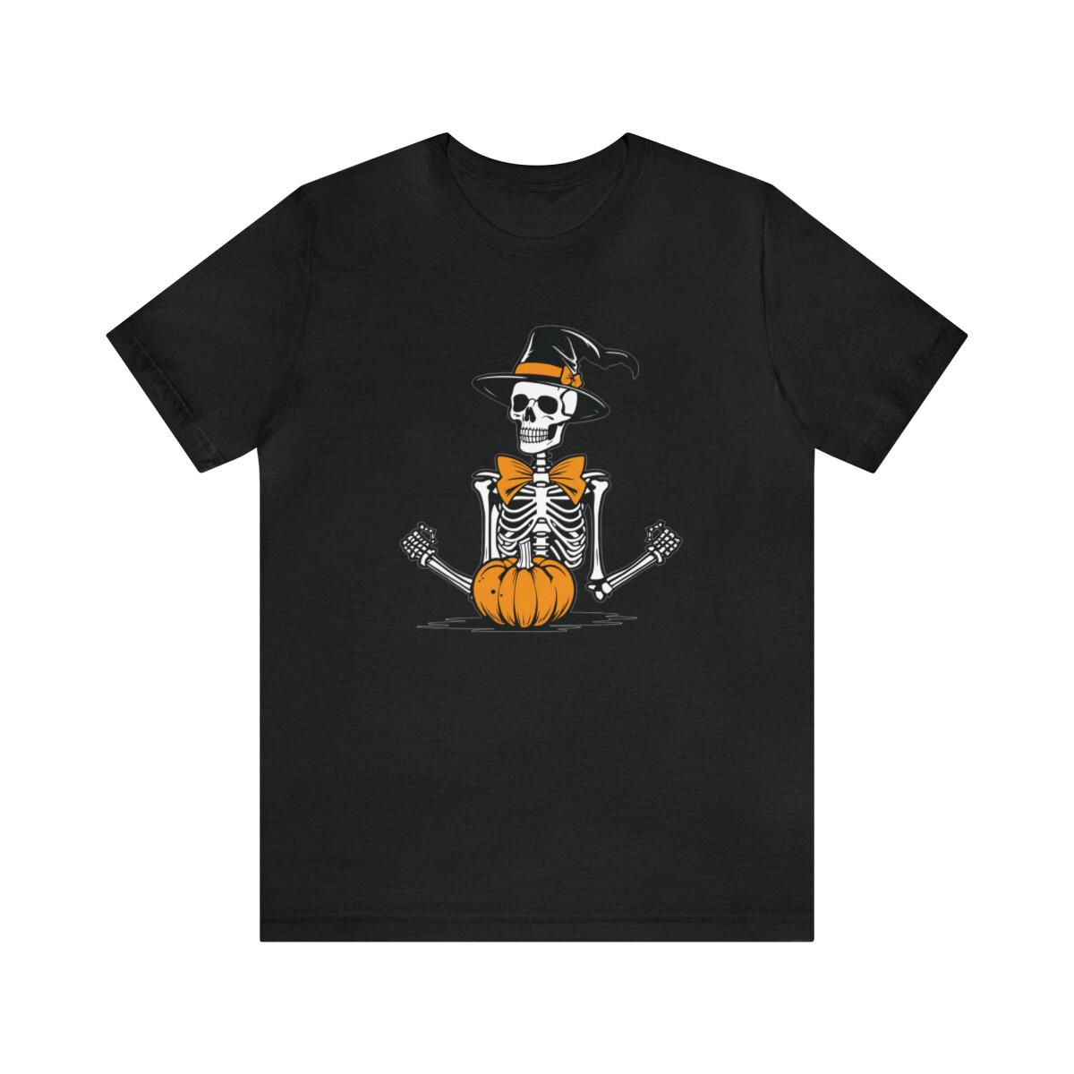 Skeleton halloween party gift shirt for easy lazy halloween costume idea S