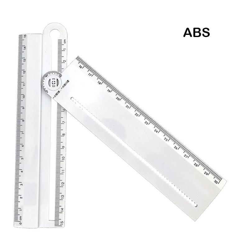 Multifunctional Ruler Protractor Compass Rectangle Parallel Measuring Rolling Tool Angle Ruler Measure Line Thickness Font Size