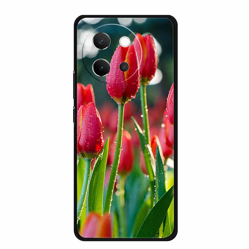 For Vivo V40 Lite Case V40lite V 40 Lite Fashion Black Silicone Soft Back Cover Case For Vivo V30e 5G Phone Case V 30 e Funda
