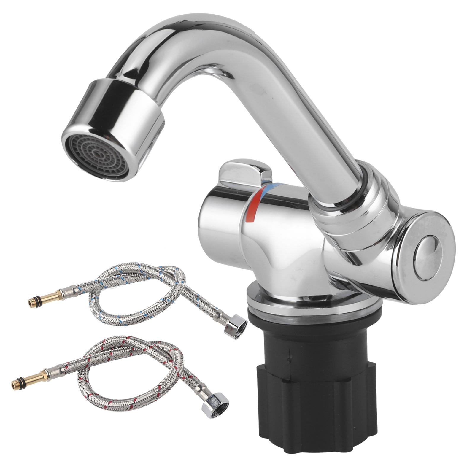 

Кран с резьбой G1/2 дюйма, выход горячей и холодной воды, вращение на 360 градусов для автодома, каравана, кухни, ванной комнаты