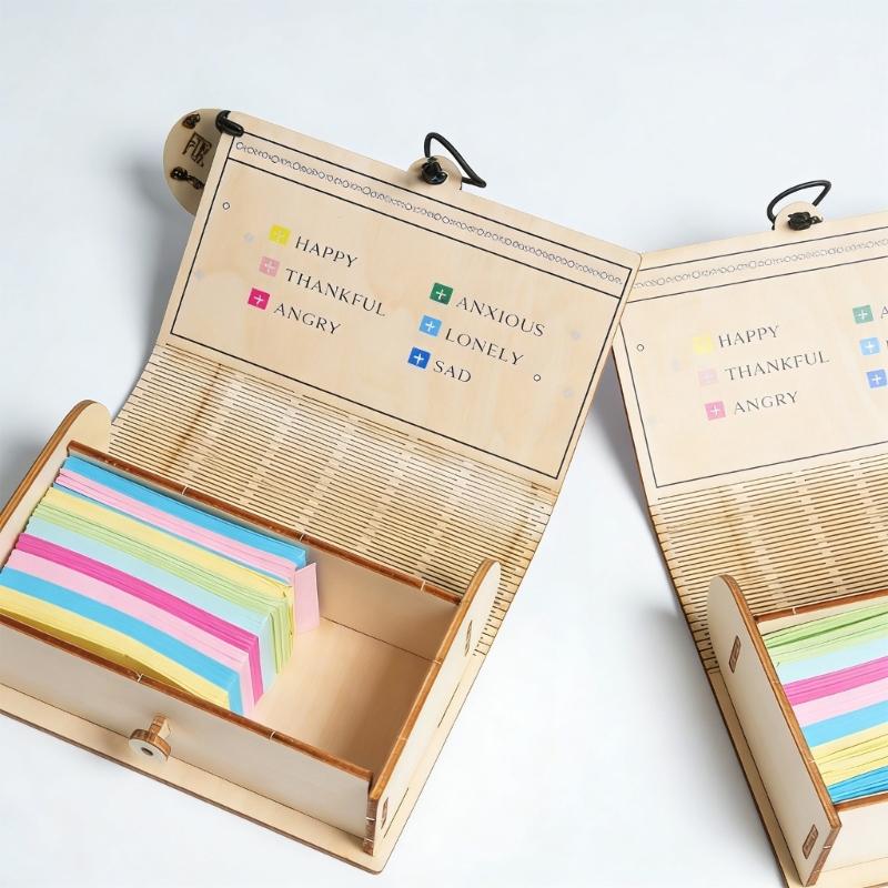 Multifunctional Wooden Storage Box Organiser For Notes Stationery And Home Decoration Inspirational Gift