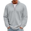 Men's Casual Knit Long Sleeve Pullover with Stand Collar and Ribbed Cuffs