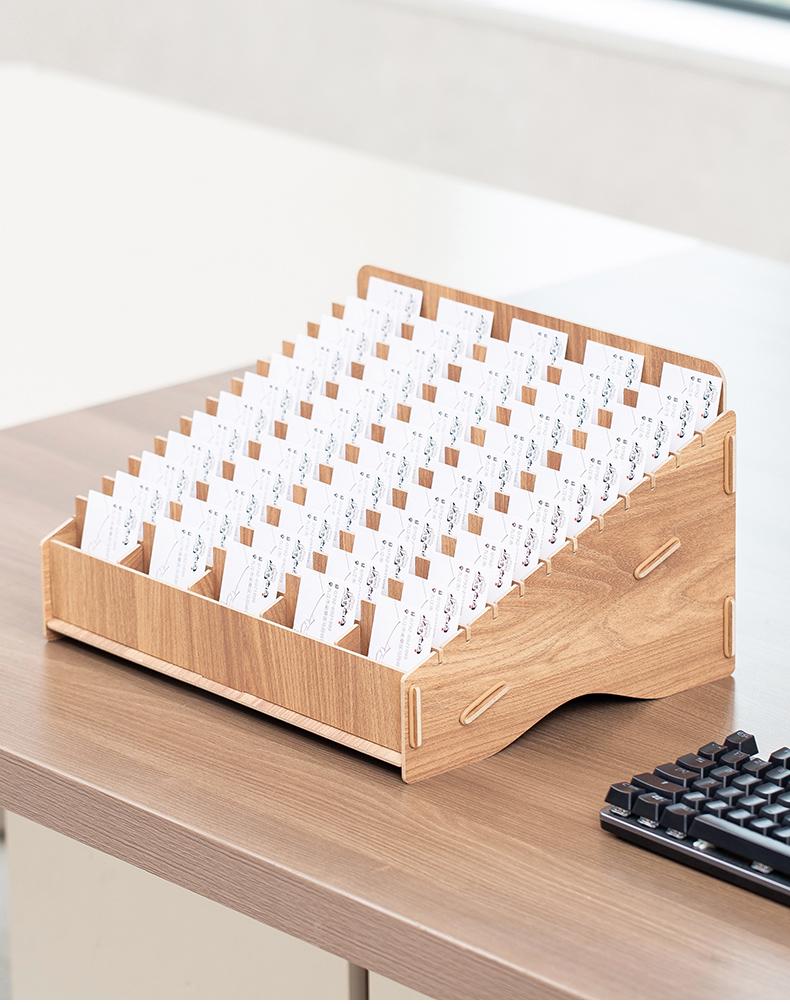 Boîte de rangement pour cartes de visite multi-compartiments grande capacité pour bureau et hôtel