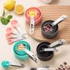 8Pcs/Sets Household Measuring Spoon,Measuring Cup Plastic Spoon Stainless Steel Handle Kitchen Measuring Cup Spoon Baking Tool