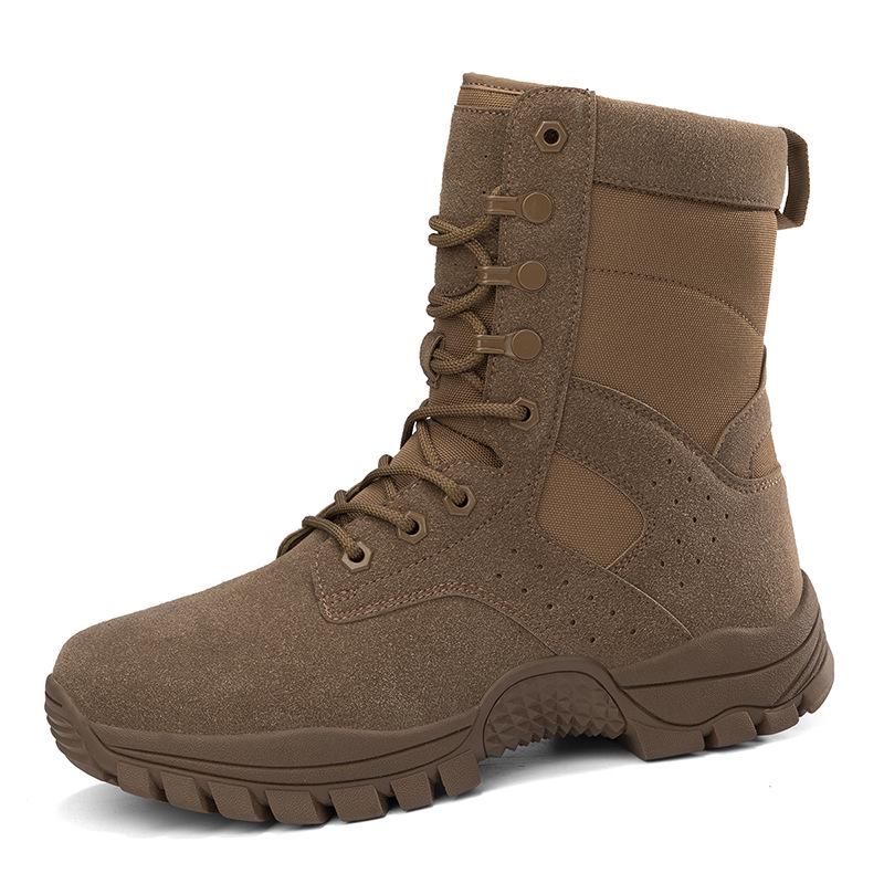 2025 Men's Tactical Combat Boots: Wear-Resistant Military & Hiking Footwear for Desert, Mountaineering, and Special Forces Training.