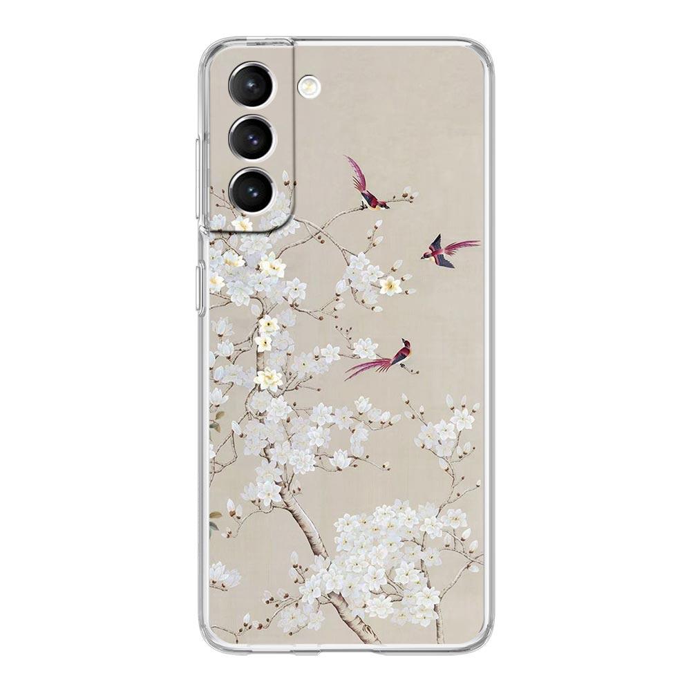 Flower Phone Case For Samsung Galaxy S24 S23 S22 S20 Ultra S21 FE 5G S10 S9 Plus S10E S8 Soft Silicone Clear Cover