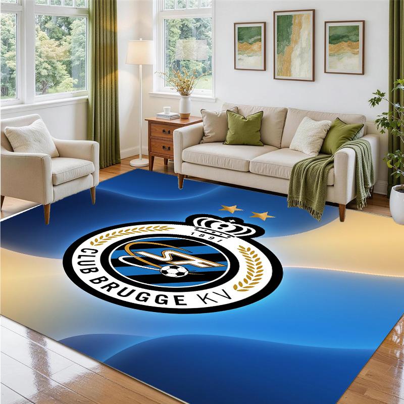 Club Brugge FC Design Crystal Velvet Rug Soft Decorative Mat for Bedroom Entrance