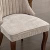 Rayon Stoff Beflockung Leinen Esszimmerstühle mit geschwungenen Massivholzbeinen, 2er-Set (beige), DE1847BG