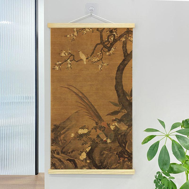 

1pc Chinese Bamboo Curtain Painting, Wall Decoration Hanging Painting, Tea Pavilion Decoration, Home Decoration, Pendant 40x70cm 40x70CM