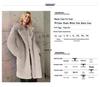 European & American Women's Winter Faux Fur Long Coat with Suit Collar