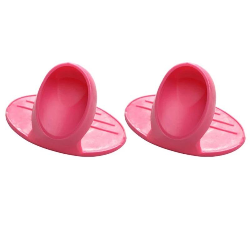 2Pcs Convenient Heat Insulated Silicone Oven Mitts with Nonslip Finger Clips for Kitchen Cook Tools Accessories