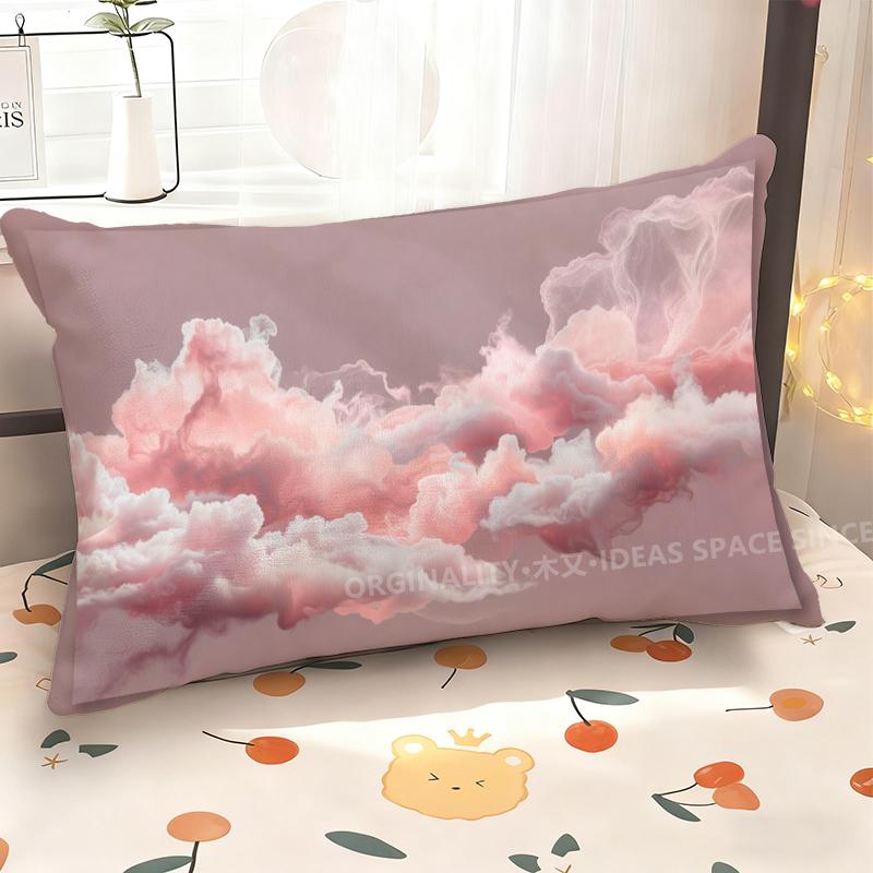 Pink Clouds Pillowcase Design Suitable For Sofa Bedroom Car Pillow Cover Cushion Rectangular Back Cushion