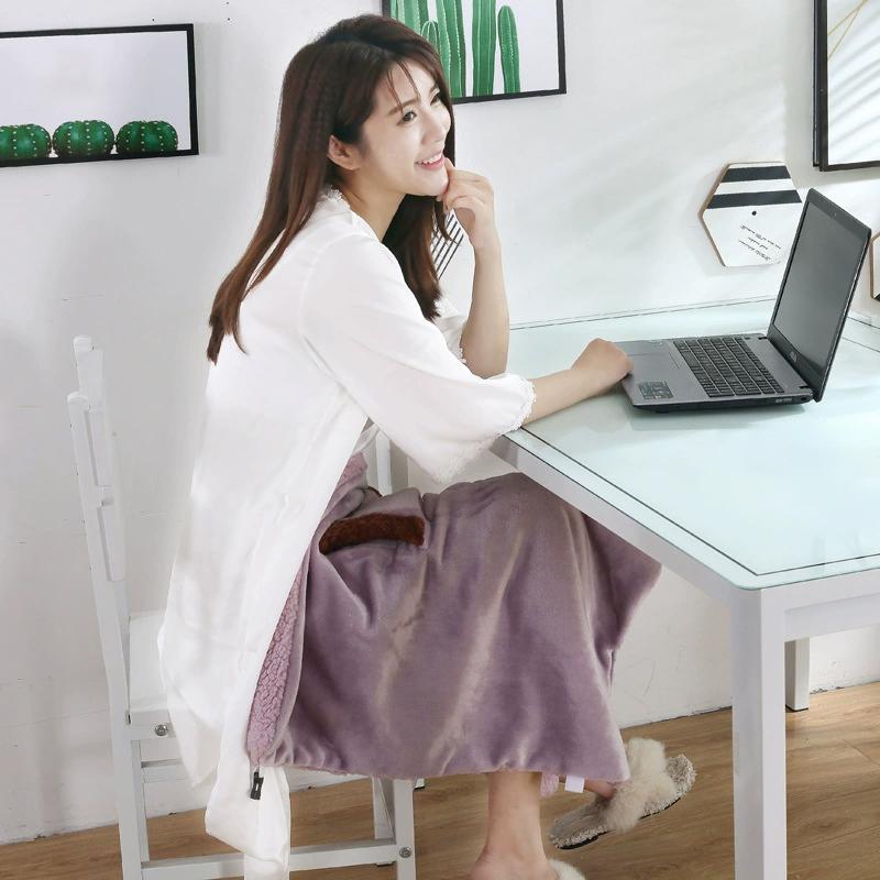 Winter Warming Blanket USB Rechargeable Portable Flannel Electric Blanket With Pocket Heating Blanket Hand Warmer Knee Blanket