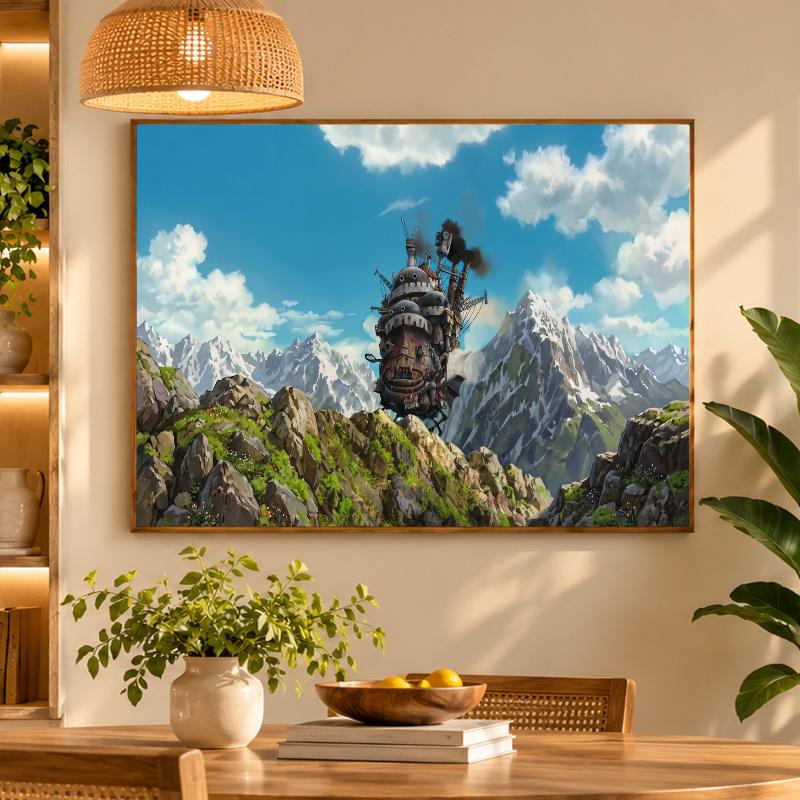 5D Diamond Painting Howl's Moving Castle DIY Full Drill Diamond Art Kit Home Decoration